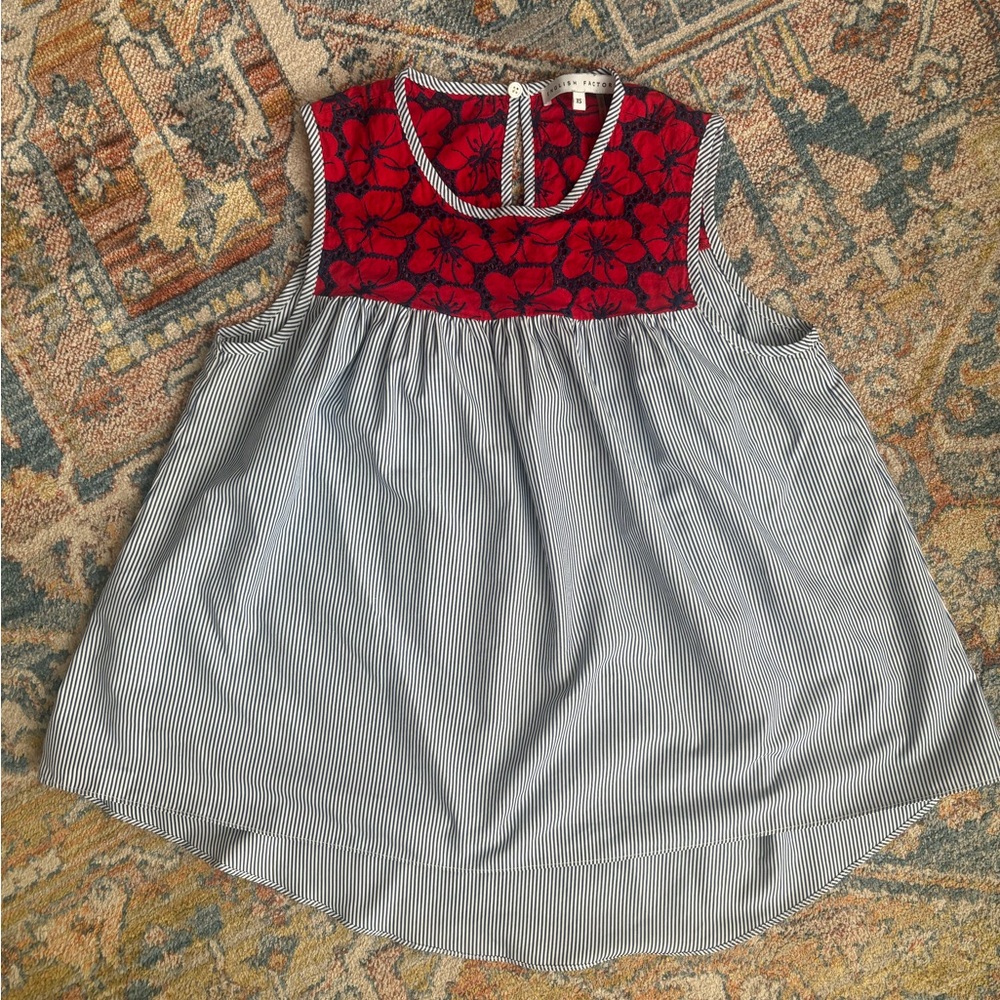 Red White Blue Sleeveless Top